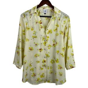 CAbi | Go To Yellow Floral Button Blouse #6294